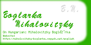 boglarka mihalovitzky business card